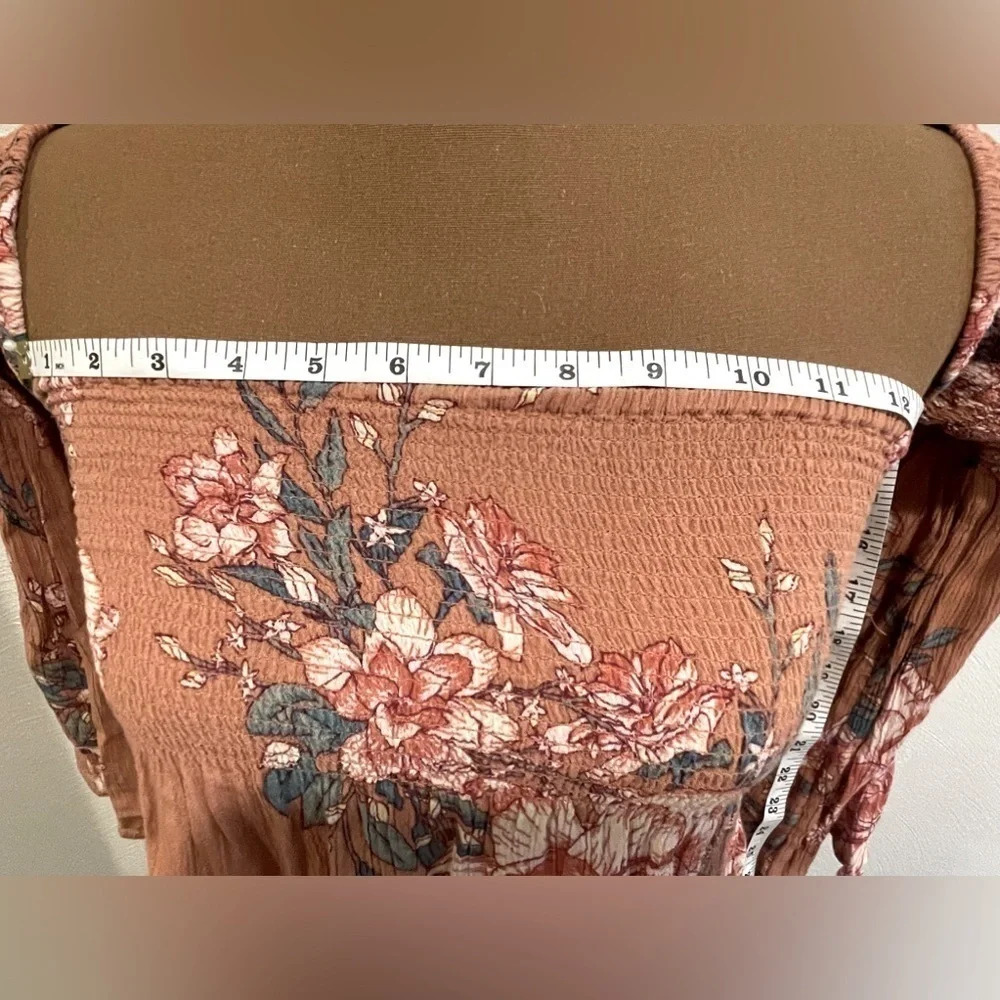 Billabong size xs off shoulder floral shirt - Picture 6 of 10